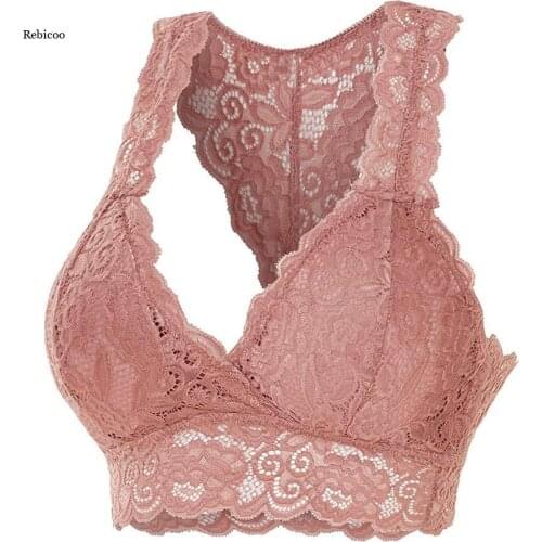 Women Lingerie Lace Solid Color Cross Side Buckle Without Rims Gathered Sports Underwear Sleep Bra Lingerie 2021 New Plus Size