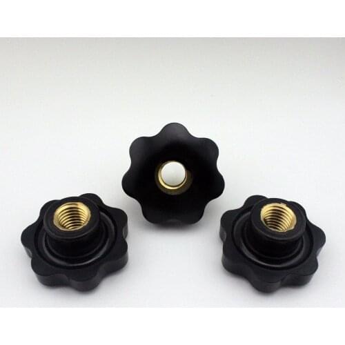 3pcs M18 Female Thread 63mm OD Star Shaped Head handle Nuts Knob Clamping Nuts Knob with through-hole