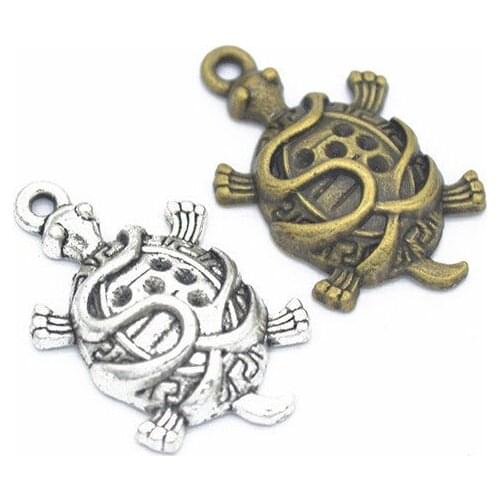 30pcs vintage gifts tortoise alloy charms lot DIY making bracelet necklace jewelry accessories charms for jewelry making
