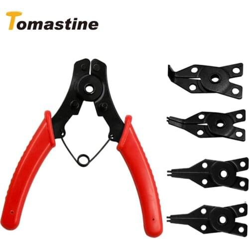 4 IN 1 Multifunction Circlip Pliers Snap Ring Pliers Tools Card Straight Outside Tool Internal External Ring Remover Retaining