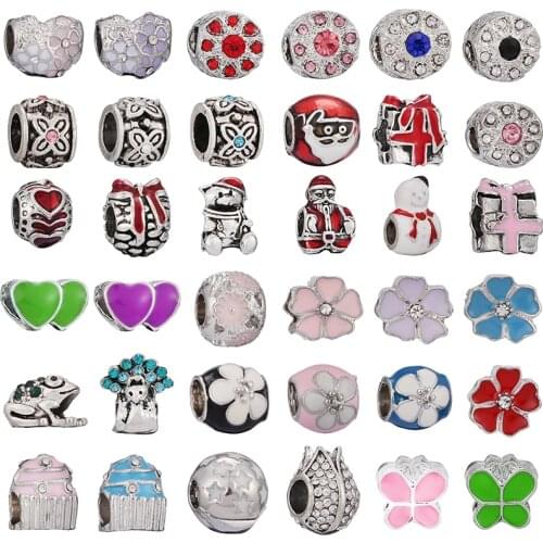 2Pcs New Fashion Bear Gift Beads,Painted With Love Butterflies Beaded Enamel Beads Fit Fine Bracelet Women DIY Making Gifts C6-2