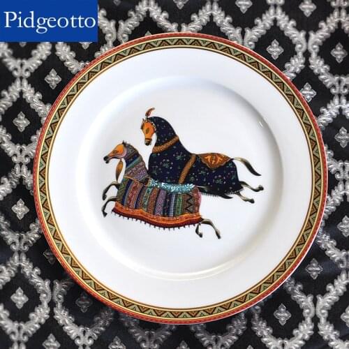 European Bone China Western Dish Dinner Plates Beautiful Ceramic Tableware Hotel Decorative Plate For Dessert,Steak,Snack,Cake