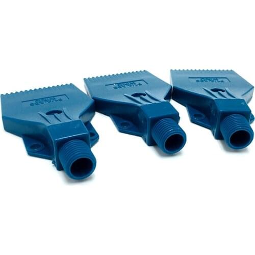 1/4" Blue Air Washer Spray Nozzle,16 Blowing 3 screw holes Wind Jet nozzle,Flat Air Blow Nozzle,ABS Air Knife Moving nozzle