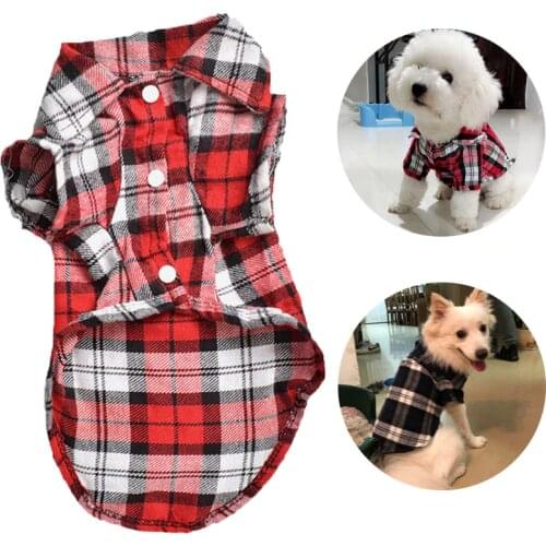 Plaid Dog Shirt Classic Pet Dog Clothes Soft Pets Dogs Clothing for Small Medium Dogs Costume Pet Puppy Shirt Vests Chihuahua