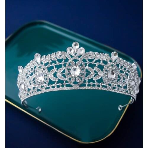Queen Crystal Wedding Crowns Bridal Tiaras Women Prom Hair Jewelry Headband Rhinestone Pageant Diadem Baroque Hair Accessories