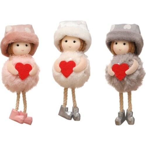 Red Love Girl Heart Doll High Quality Fabric Mothers Day Pendant Creative Peach Heart Mother Gift-ABUX