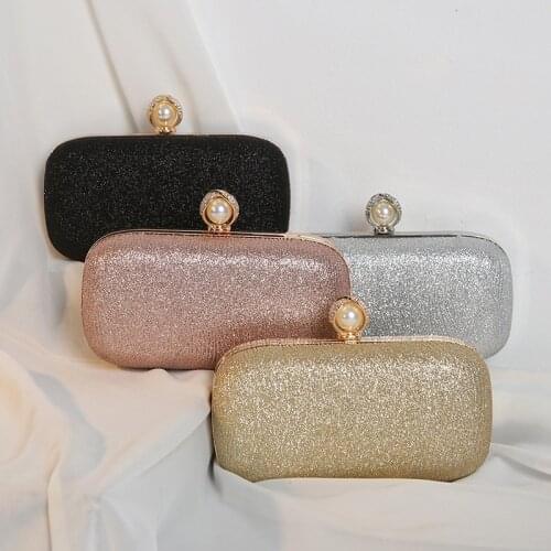 Small Day Clutch Women Pearl Sequined Evening Bags With Chain Shoulder Handbags Diamonds Holder