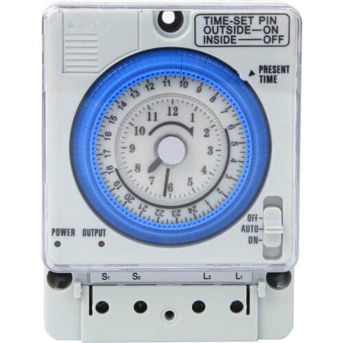Timer Switch Mechanical Timer 15 Minutes 24 Hours Time Switch Relay AC220V 10A Non Power Failure TB388