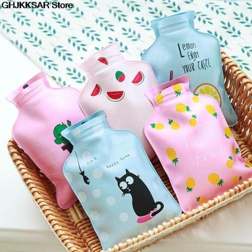 Mini Cartoon Hot Water Bag Bottle Container Handy PVC Water-filled Type Warm Hand Portable Warmer