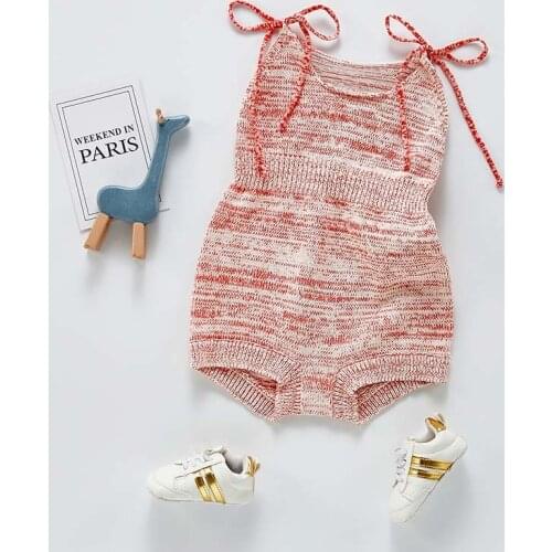 Newborn Baby Girl Clothes Spring Autumn Kids Bodysuit Infant Girls Clothing Knitting Sling Jumpsuit Outfits