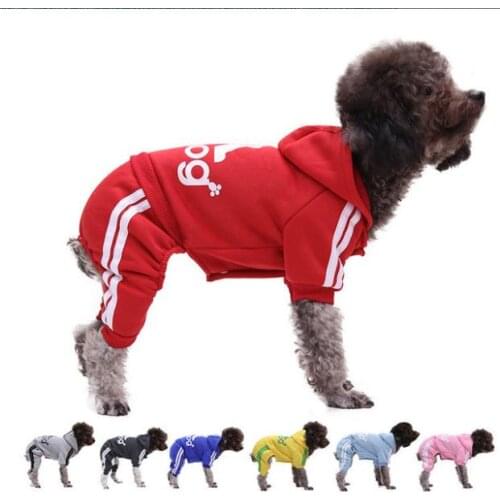Dog clothes four-legged Hoodies Coat buttoned pet clothes pet supplies cat clothes autumn and winter new