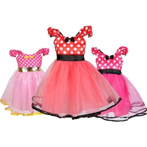 Baby Girls Dress Minnie Costumes Christmas Summer Girls Dress Childrens Girl Carnival Satin Festival Cartoon Dress Up 2Y
