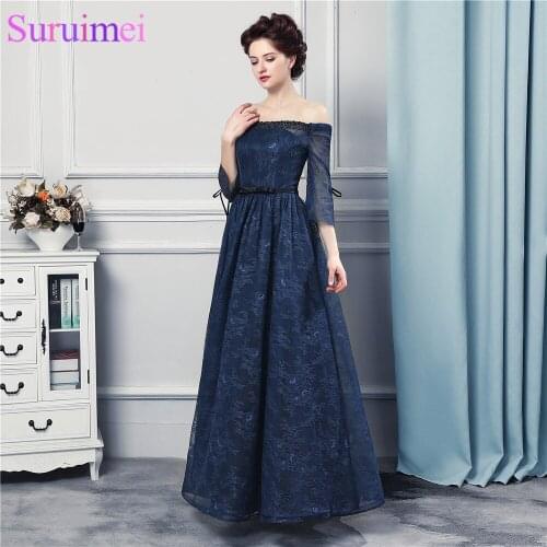 Strapless Navy Bule Bridesmaid Dresses with Short Sleves Off the Shoulder Lace Up Wedding Event Maid of Honor Brides Maid Dress