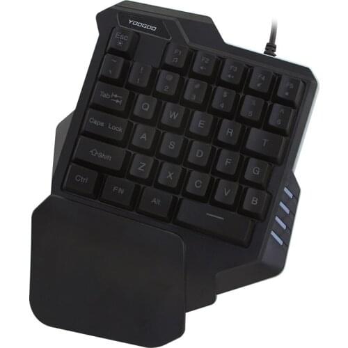 Wired Gaming Keypad With LED Backlight 35 Keys Sades Wide Hand Rest One-handed Membrane RGB USB Gaming Keyboard For LOL/PUBG/CF