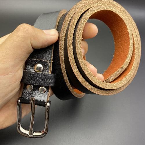 The whole cowhide belt, ladies' leather top layer, simple pin buckle trousers, the elderly, extra long belts, womens thin belt