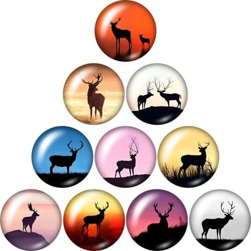 Christmas Elk Snowman Santa Claus 10pcs mixed 12mm/16mm/18mm/25mm Round photo glass cabochon demo flat back Making findings