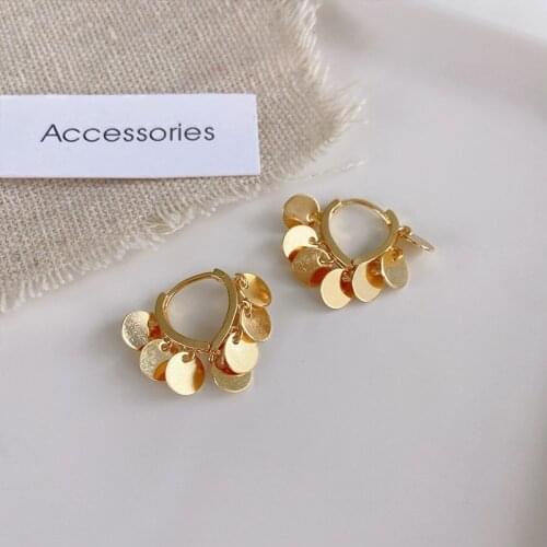 Love Ear Buckle Design Sense Metal Sheets Earrings Fashion Temperamental Korean Premium Texture Light Luxury Hoop Earrings