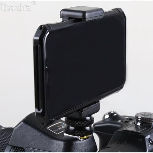 1/4" Flash Hot Shoe Screw Adapter Tripod Mount + Phone Clip Holder For Canon Nikon Sony All DSLR Camera