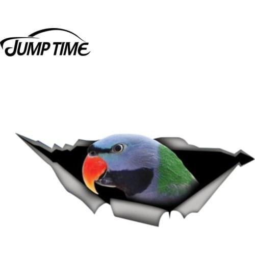 Jump Time 13cm x 4.8cm Moustache Parakeet decal Laptop Decal 3D Pet Graphic Vinyl Decal Car Window Laptop Bumper Car Stickers