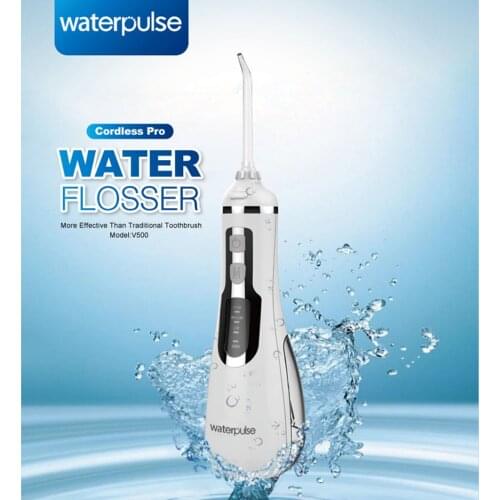 Waterpulse V500 Adult Portable Oral Irrigator Rechargeable Water Flosser 200ml IPX7 Waterproof Water Floss