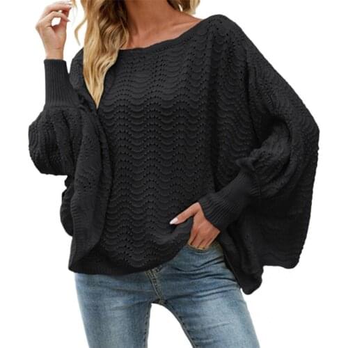 Plus Size Autumn Winter Off Shoulder Knitted Sweater Ladies Clothing