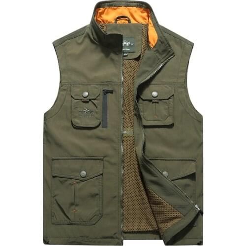 2020 Tactical Vest Coat Fashion Mens Summer Photographer Waistcoat Mesh Work Sleeveless Jacket Tool Many Pocket Vest Male