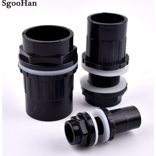 1~20pcs Black I.D 20~50mm PVC Pipe Aquarium Fish Tank Drain Joint Fittings Home DIY Water Inlet Outlet Tank Tube Connectors