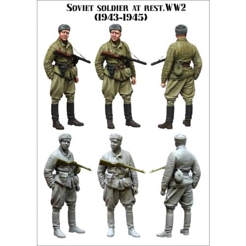 1/35 Resin Figure Model Kit WWII SOVIET SOLDIER AT REST Unassambled Unpainted