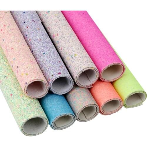 AHB 22*30cm 1pc Solid Glitter Synthetic Leather Fabric Sheet DIY Handmade Materials Home Decoration Shoes Bags Hairbows Supplies