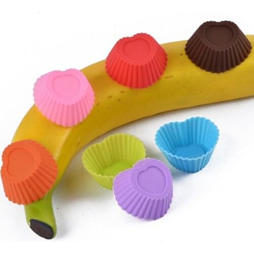 1 Piece Heart Cake Mold Cupcake Liner tool stencil form soap Chocolate Muffin Baking silicon biscuit kitchen pastry Mold