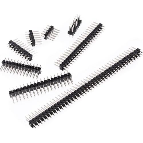 10Pcs 2.54mm 2x2/3/4/5/6/7/8/10/12/20/40 Pin Break-away Dual Male Header Pin