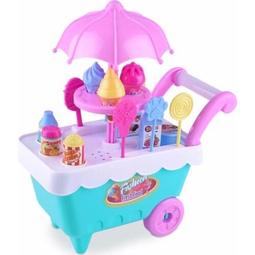 Childrens toys 16 Pcs Mini Ice Cream Candy Trolley House Play Educational Toy Icecream Car Toys Kitchen Toys For Children