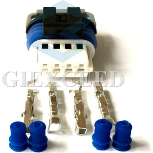 2 Sets 4 Pin O2 Oxygen Sensor Connector Intake Air Pressure Sensor Plug Temperature Harness Socket