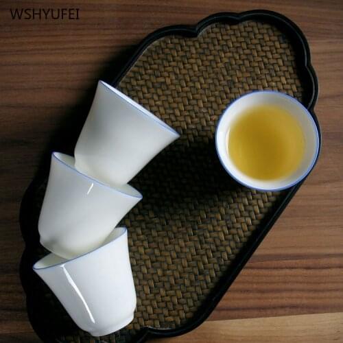 High quality Chinese style Ceramic Tea Cups A variety of styles Light transmission pure white tea bowl Single cup Teaware