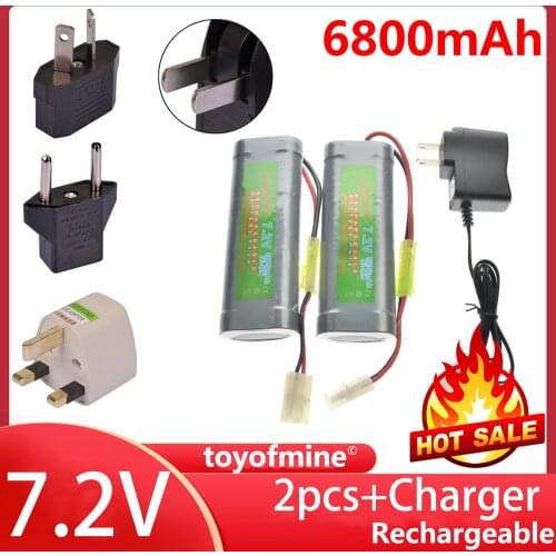 2x 7.2V 4600mAh Ni-MH Rechargeable Battery Pack+Charger