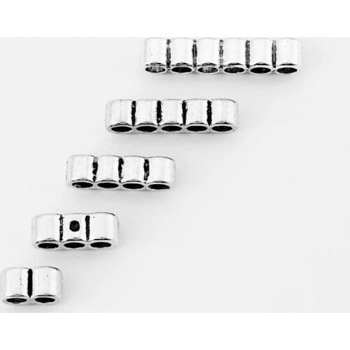 10pcs 3mm Double/3/4/5/6 Barrel Slider Beads Holes For 3mm Round Leather Cord Bracelet Jewelry Making Findings