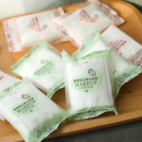 Malian 64pcs Portable Individual Packaging Cotton Pad Thickening Moisturizing Cleansing Cotton Facial Care Cotton 8 Piece TSCM1
