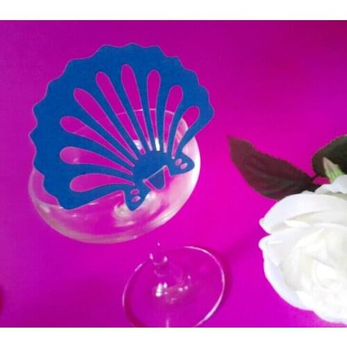 Free Shipping 100pcs ocean wedding Table Marker Wine Glass Name Place Cards blue sea shell table cards wine glass markers T77