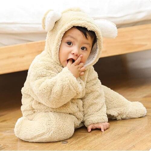 Childrens Jumpsuit Newborn Baby Warm Rompers Winter Childrens Outfits Plush soft and comfortable cloth Boys Girls Long Sleeves