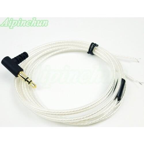 DIY Earphone Cable L Bending Jack Plug 5N OFC Wire Core Silver-Plating Repair Replacement for Headphones