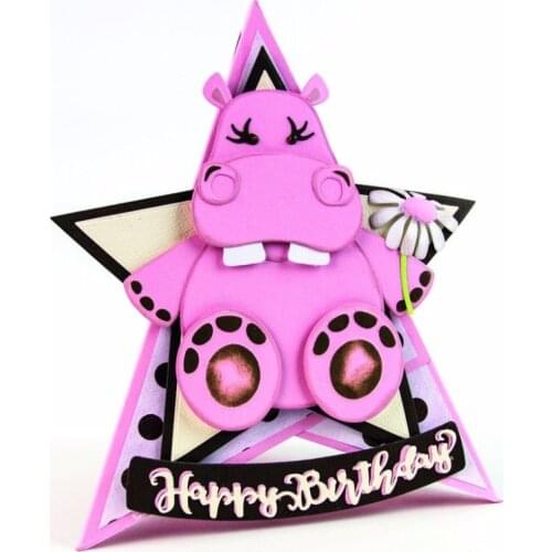 Hippopotamus Baby Metal Cutting Dies New Stencils for DIY Scrapbooking Paper Cards Craft Making Craft Fun Decoration