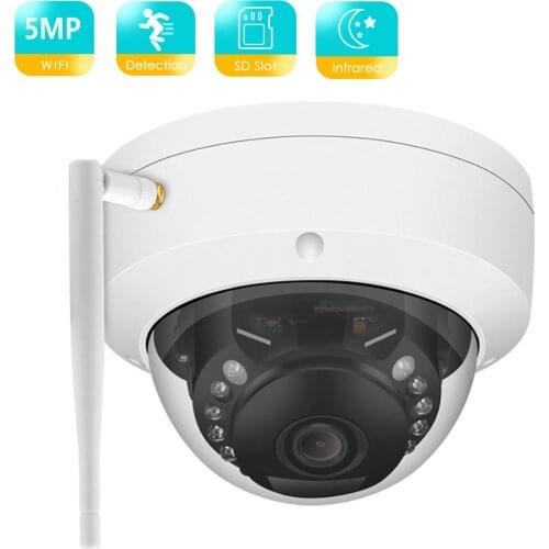 BESDER 5MP 2MP Metal Vandalproof Outdoor IP Camera Full HD WiFi Security Dome Camera Support Email Photo 128G SD Card App ICSee