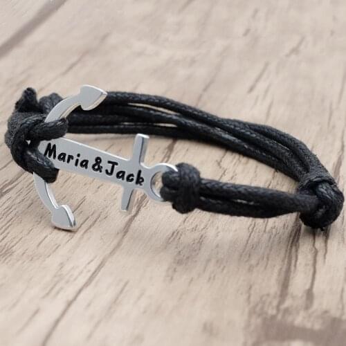 Custom Anchor Bracelet Men Women,Anchor Cord Bracelet,Personalized Adjustable Anchor Bracelet,Gift for Him