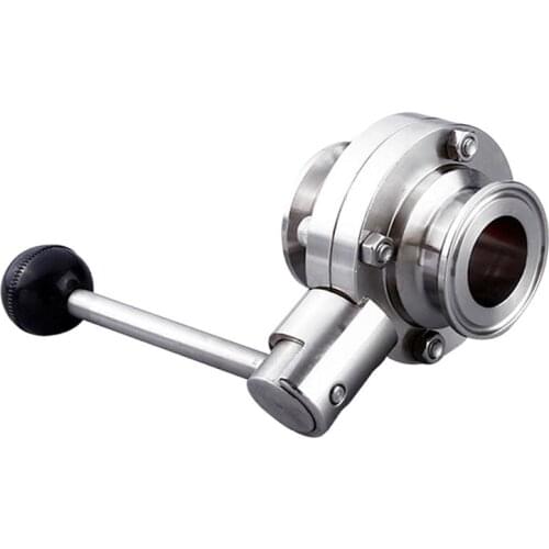 Butterfly Valve 3/4" 1" 1.5" 2" SS304 Sanitary 51mm/45mm/38mm/32mm/25mm/19mm Tri Clamp Homebrew Dairy Product