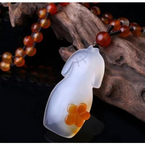 Hot sell Fine Jewelry Ice Jade Medullary Delicate Chinese Cheongsam Pendant Lucky Amulet Women Men Necklace