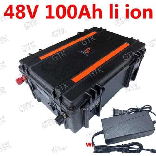 GTK lithium ion 48V 100AH battery pack not 48V 200AH li ion BMS for 4500w scooter bike EV golf cart inverter solar + 10A charger