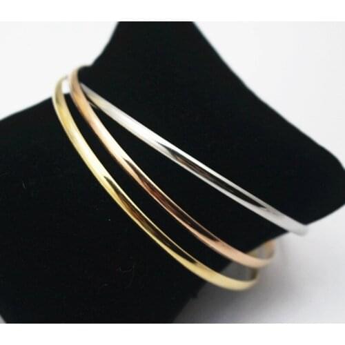 Fashion 3 Colors Bangle Bracelet Set Classic Wristband Bracelets Bangle Stainless Steel Bracelet Thin