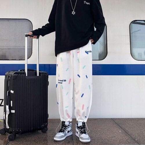 Mens Printed Graphic Casual Oversized Pants 2021 Harajuku Fashion Woman Korean Streetwear Trousers Male Chic Pants Clothing