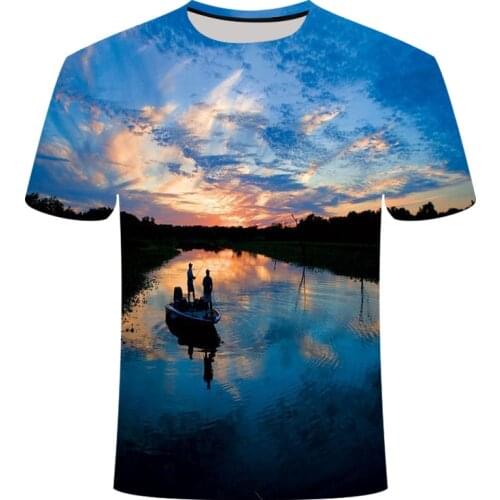 2019 new fishing t shirt style casual Digital fish 3D Print t-shirt Men Women tshirt Summer Short Sleeve O-neck Tops&Tees s-5xl