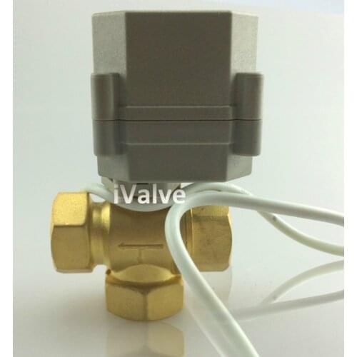 New 3/4" DN20 110-230vac Three Way Motorized Ball Valve,Normally Closed Brass CR3-03 Electric Ball Valve